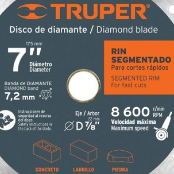 Disco Diamante Rin Segmentado 7" Did-370 11580/Truper