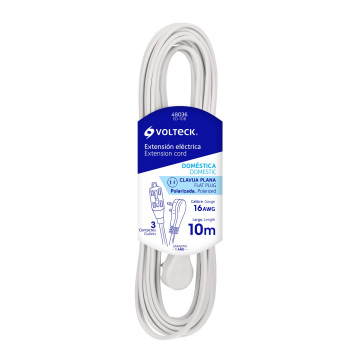 Extencion Electrica 10 Mts Ed-10B Blanca 48036/Volteck